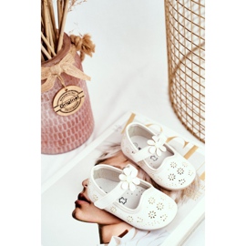 Apawwa Balerinki Dziecięce na Rzepy Kwiatuszek Białe Flored 1