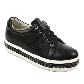 Czarne obuwie sportowe sneakersy HQ996 1