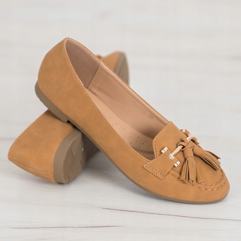 Nio Nio Eleganckie Mokasyny Z Frędzlami brązowe 1