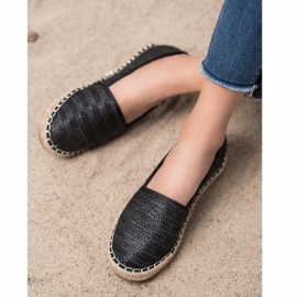 SHELOVET Plecione Czarne Espadryle 2