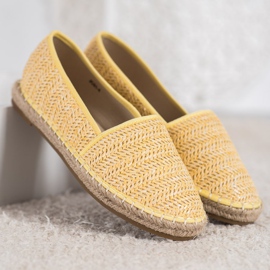 SHELOVET Plecione Żółte Espadryle 2