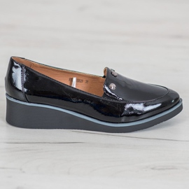 Vinceza Lakierowane Czółenka Na Koturnie czarne 2