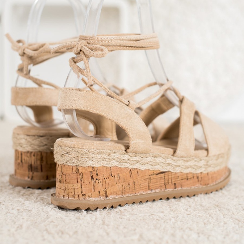 Seastar Wiązane Koturny Fashion brązowe 1