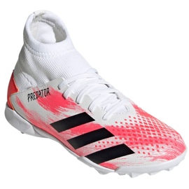 Buty piłkarskie adidas Predator 20.3 Tf Jr EG0929 białe wielokolorowe 3