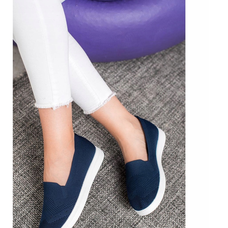 Via Giulia  Slipony Na Platformie niebieskie 1