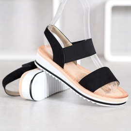 Mannika Zamszowe Sandały Na Platformie czarne 1