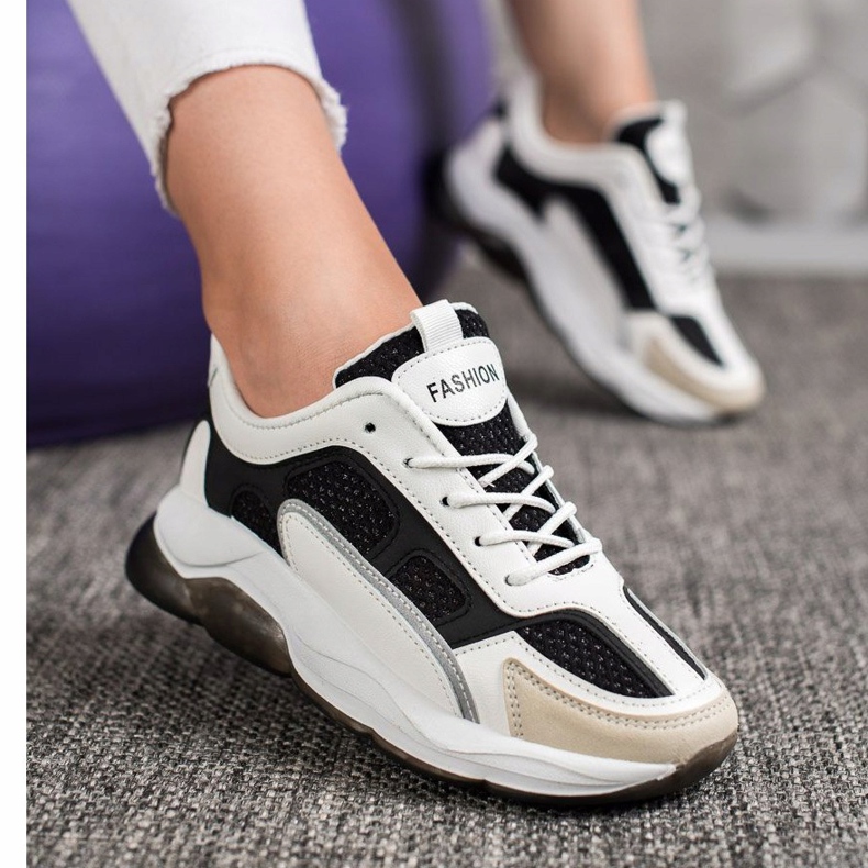 Via Giulia  Sneakersy Z Brokatem Fashion białe czarne 2