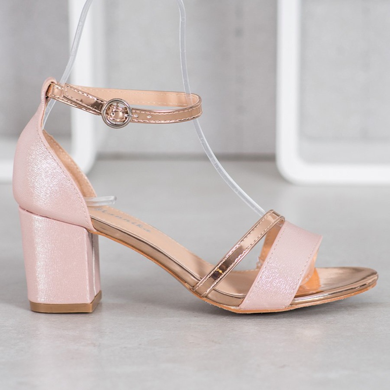 Mannika Eleganckie Sandałki Z Brokatem żółte 2