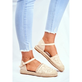 Espadryle Damskie Na Platformie Lniane Beżowe Vienna beżowy 2