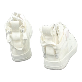 Big Star wysokie Eko-skórzane trampki sznurówka białe 3