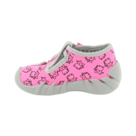 Befado obuwie dziecięce 110P376 różowe szare 1