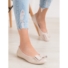 Bona Stylowe Baleriny Z Kokardą brązowe 2