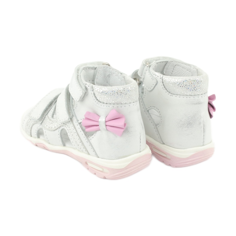 Ren But sandałki z kokardką 1489 białe posrebrzane Ren But 5