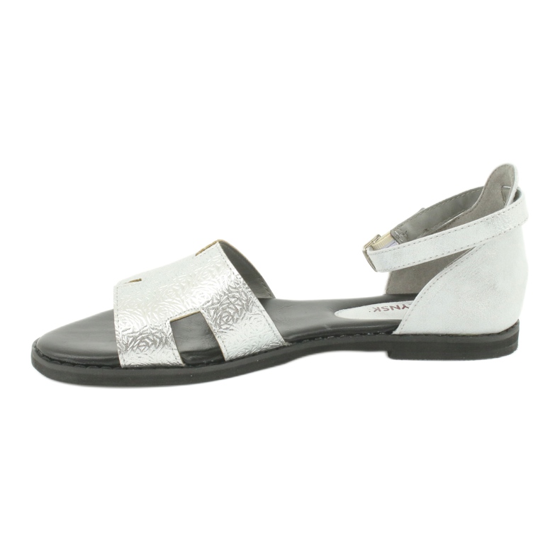 M.Daszyński Srebrne Sandały z Piętą Daszyński MR1848-17 czarne szare 1