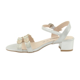 M.Daszyński Sandały damskie paski Daszyński SA177-4 szare 1