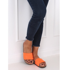 Klapki na korkowej podeszwie pomarańczowe G-572 Orange 1