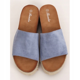 Klapki espadryle niebieskie 10-215 Blue 2