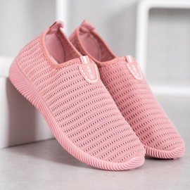 Melisa Tekstylne Buty Slip On różowe 1
