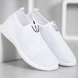 Melisa Tekstylne Buty Slip On białe 1