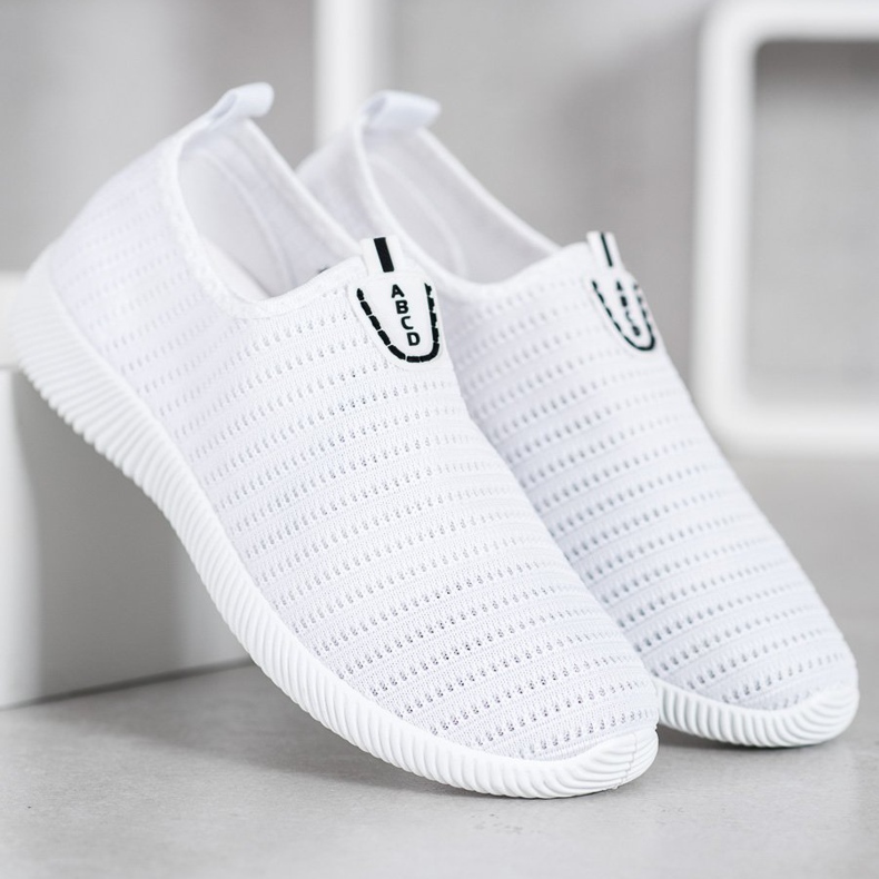 Melisa Tekstylne Buty Slip On białe 1