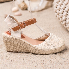 Renda Espadryle Ze Sprzączką brązowe 2