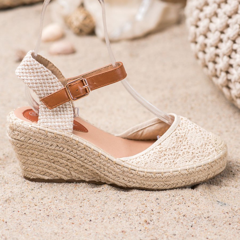Renda Espadryle Ze Sprzączką brązowe 2