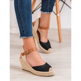 Renda Espadryle Ze Sprzączką czarne 1