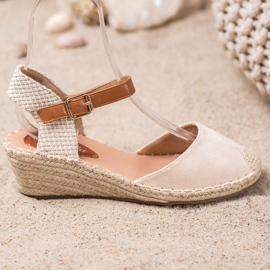 Renda Espadryle Z Odkrytą Piętą brązowe 2