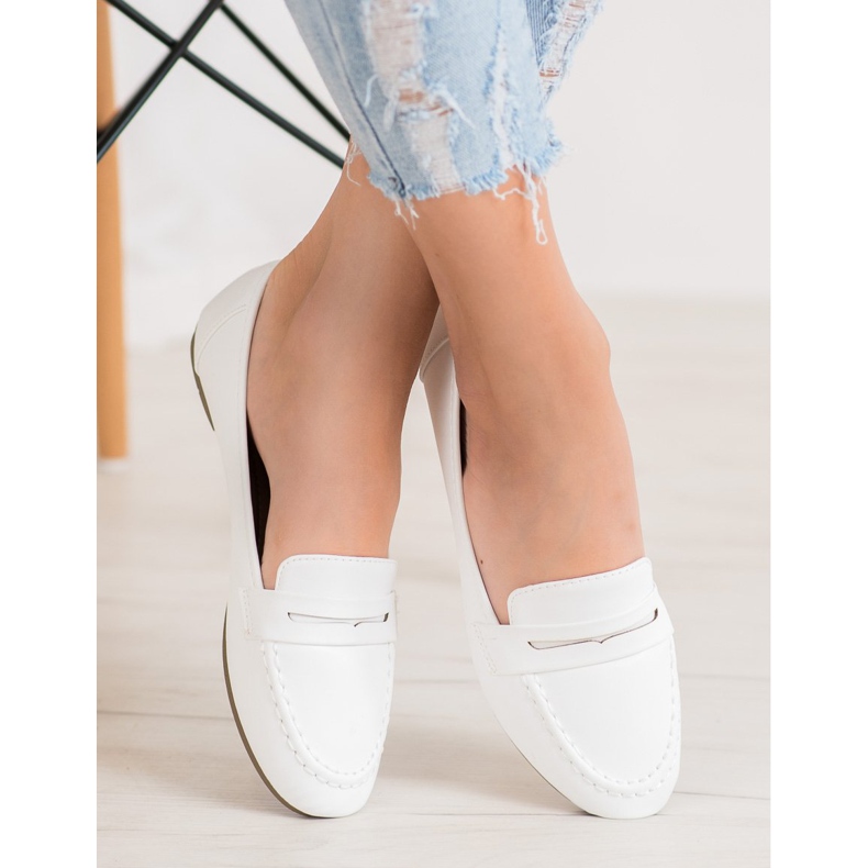 Diamantique Białe Mokasyny Z Eko Skóry 1