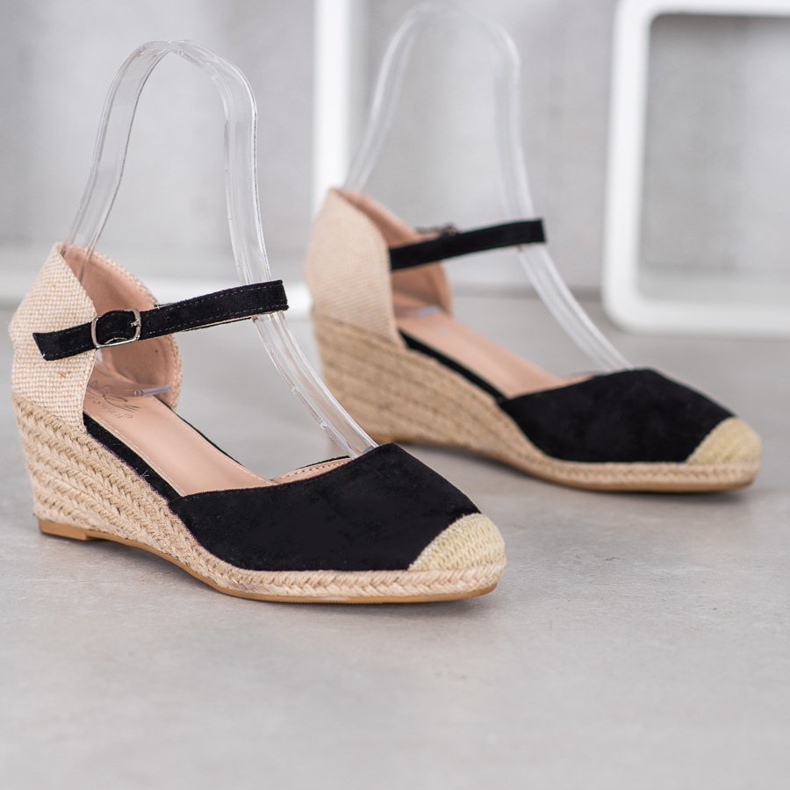 Small Swan Espadryle Na Koturnie czarne 2