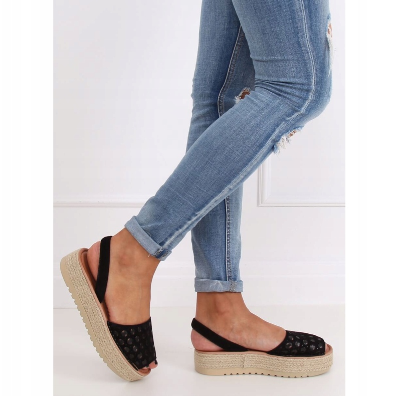 Sandałki espadryle ażurowe czarne WH931 Black 2