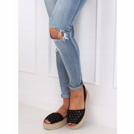 Sandałki espadryle ażurowe czarne WH931 Black 1