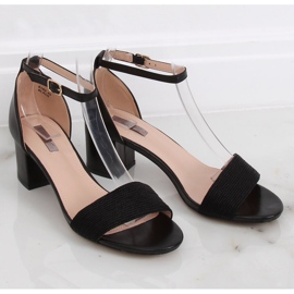 Sandałki na obcasie czarne 8160 Black 2