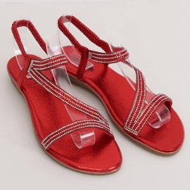 Sandałki asymetryczne czerwone KM-33 Red 1