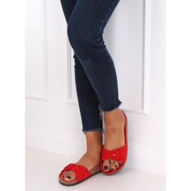 Klapki na korkowej podeszwie czerwone G-5026 Red 1