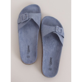 Klapki na korkowej podeszwie niebieskie G-5026 Blue 1