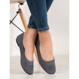 BAOLIKANG Szare Ażurowe Baleriny 1