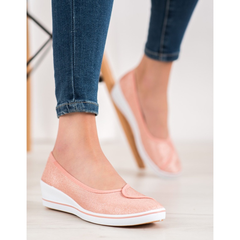 Comer Baleriny Z Brokatem różowe 1