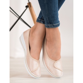 Comer Baleriny Z Brokatem brązowe żółte 1