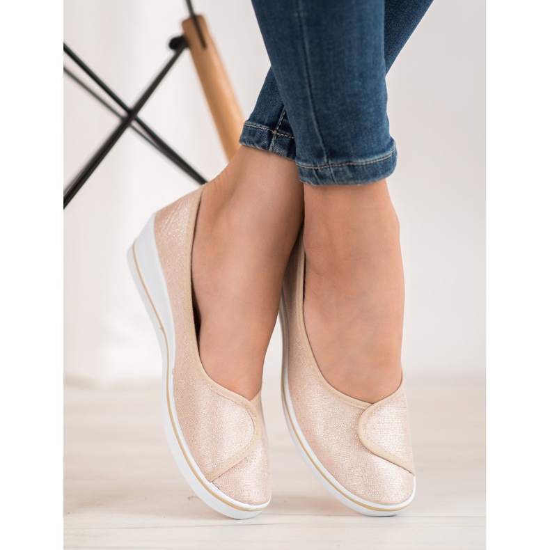 Comer Baleriny Z Brokatem brązowe żółte 1