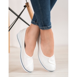 Comer Baleriny Z Brokatem białe 2