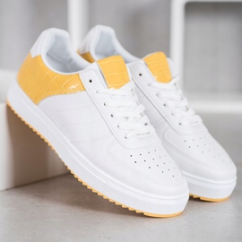 SHELOVET Stylowe Buty Na Platformie białe 1