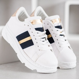 Weide Sneakersy Na Platformie białe czarne żółte 2