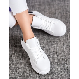 SHELOVET Modne Buty Z Eko Skóry białe czarne szare 1