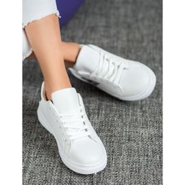 SHELOVET Modne Buty Z Eko Skóry białe szare 1