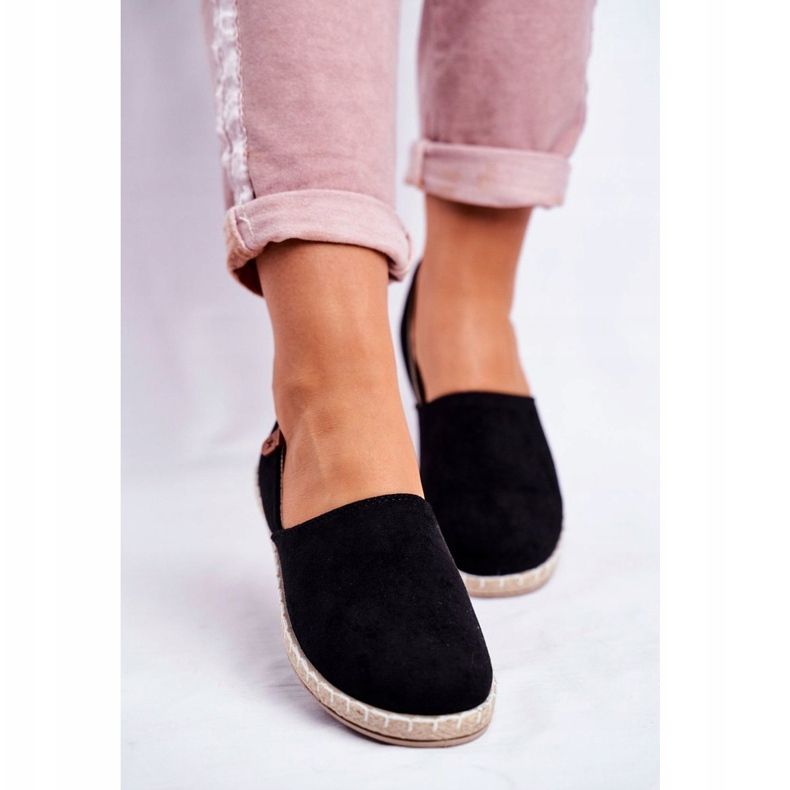 NEWS Damskie Espadryle Wsuwane Czarne 2