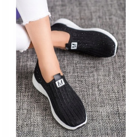 SHELOVET Czarne Buty Z Kryształkami 2