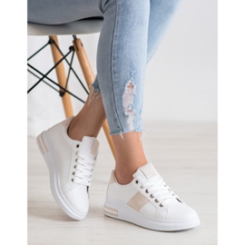 RTX WALK Sneakersy Z Beżowymi Wstawkami białe różowe 1