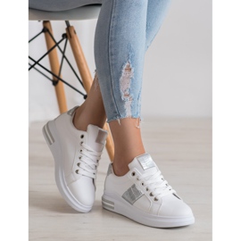 RTX WALK Sneakersy Ze Srebrnymi Wstawkami białe szare 2