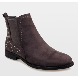 Szare botki zamszowe ocieplane 6333-2 1